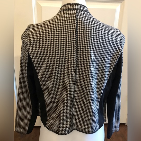 Contemporaine Houndstooth Open Face black White Blazer size 4 - Picture 3 of 9